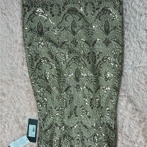 Elegant Green Sequin Skirt